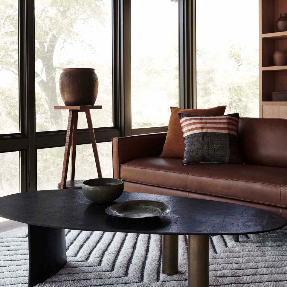 Axel Leather Sofa (152 cm 226 cm) West Elm Australia